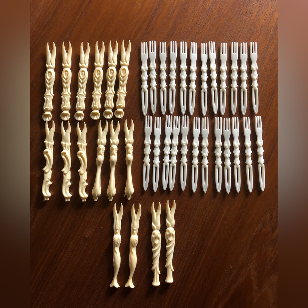 40 mini Vintage Cocktail Hors D’oeuvre Forks Picks 3.5”